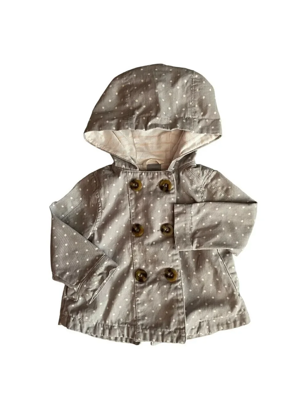 ❤️ TAHARI Polka Dot Gray And White Hoodie Jacket Size 12 Months